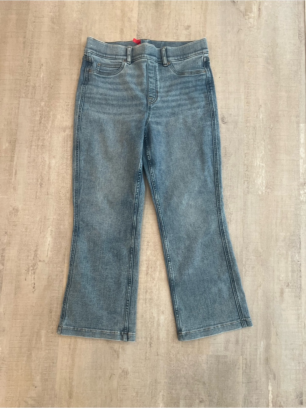 SPANX Light Blue Flare Crop Jeans